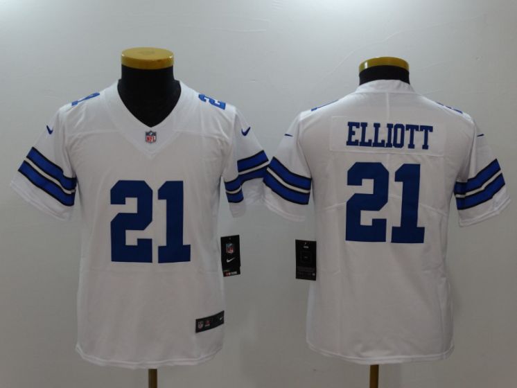 Youth Dallas Cowboys 21 Elliott White Nike Vapor Untouchable Limited NFL Jerseys